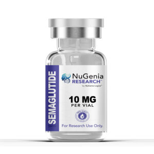 Semaglutide 10mg research peptide vial with lyophilized powder for laboratory use
