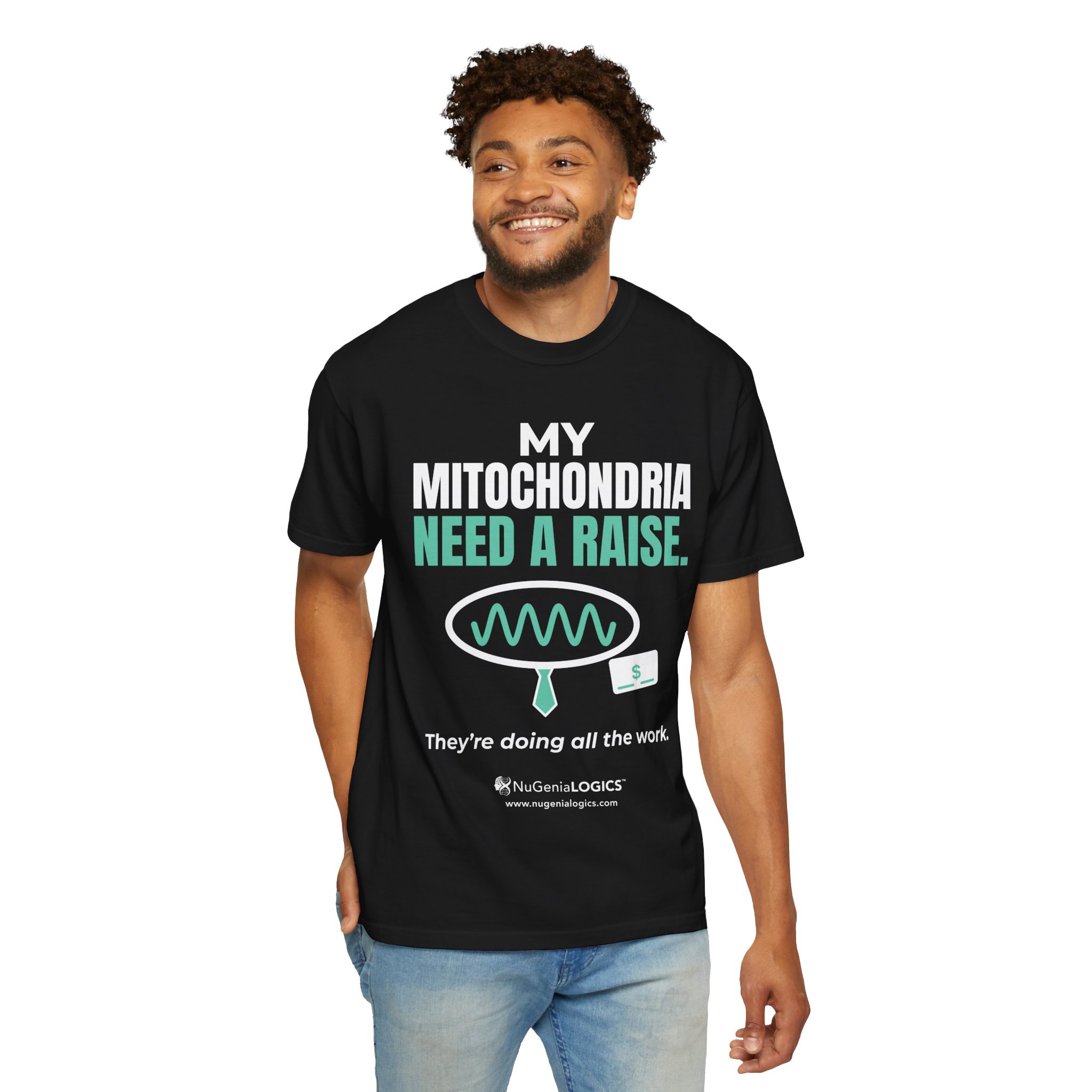 Mitochondria Need a Raise T-Shirt — Funny Science Biology Tee - Image 6